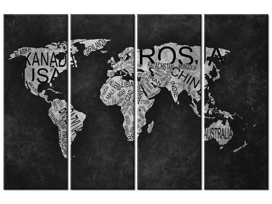 Obraz World Map, 4 elementy, 120x80 cm Oobrazy