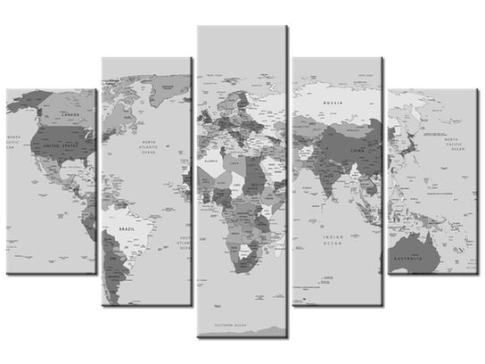 Obraz World map, 5 elementów, 150x100 cm Oobrazy