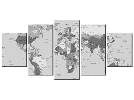 Obraz World map, 5 elementów, 150x70 cm Oobrazy