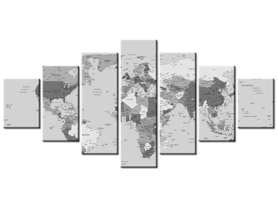 Obraz World map, 7 elementów, 210x100 cm Oobrazy