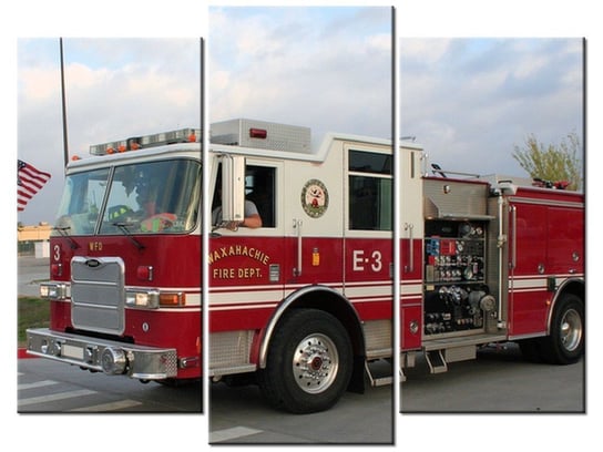 Obraz Wóz strażacki - Paul Orear, 3 elementy, 90x70 cm Oobrazy