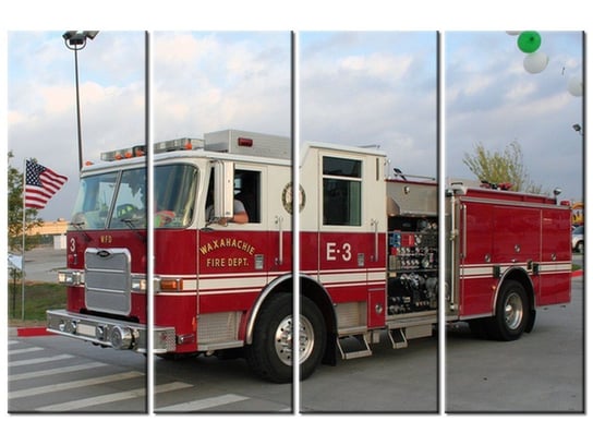 Obraz Wóz strażacki - Paul Orear, 4 elementy, 120x80 cm Oobrazy