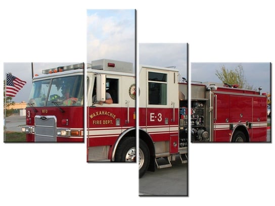 Obraz Wóz strażacki - Paul Orear, 4 elementy, 130x90 cm Oobrazy