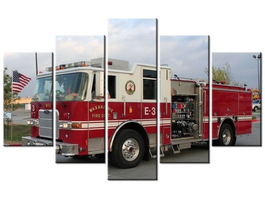 Obraz Wóz strażacki - Paul Orear, 5 elementów, 100x63 cm Oobrazy