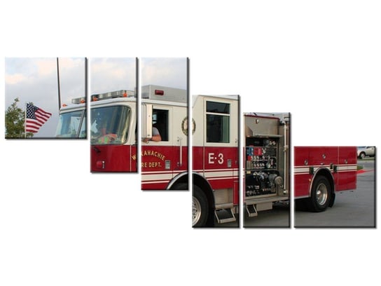 Obraz Wóz strażacki - Paul Orear, 6 elementów, 220x100 cm Oobrazy