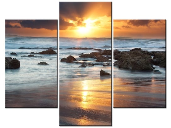 Obraz Wschód słońca nad oceanem, 3 elementy, 90x70 cm Oobrazy