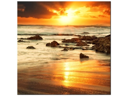 Obraz, Wschód słońca nad wzburzonym oceanem, 30x30 cm Oobrazy
