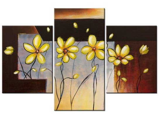 Obraz Wzrost kwiatków, 3 elementy, 90x60 cm Oobrazy