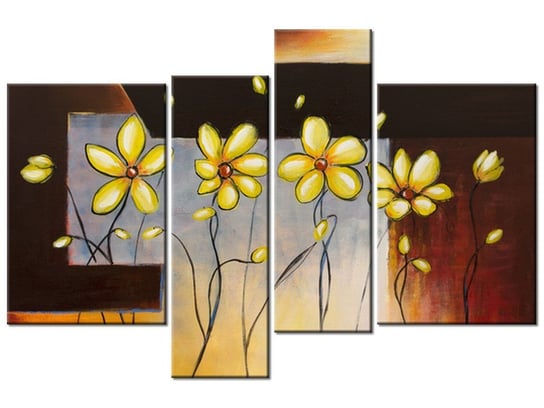 Obraz Wzrost kwiatków, 4 elementy, 130x85 cm Oobrazy