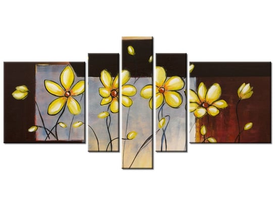 Obraz Wzrost kwiatków, 5 elementów, 160x80 cm Oobrazy