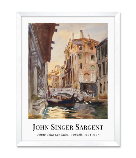 Obraz z ramą do sypialni salonu reprodukcja Wenecja most wenecki John Singer Sargent 32x42 cm iWALL studio