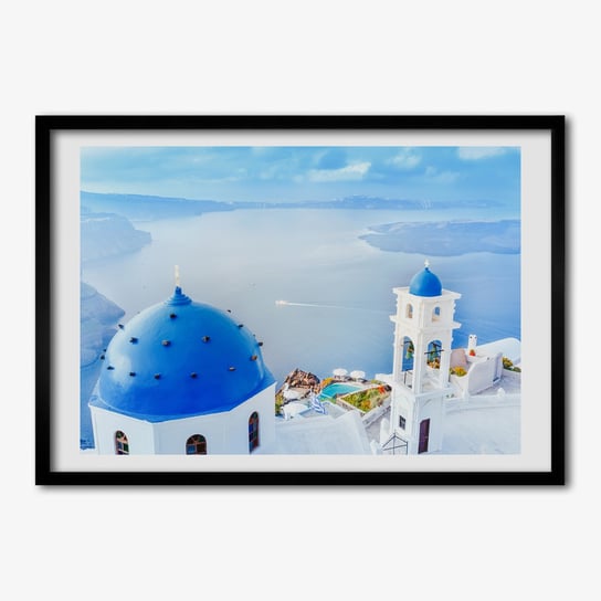 Obraz z ramką do salonu TULUP Santorini Grecja 70x50 cm cm Tulup