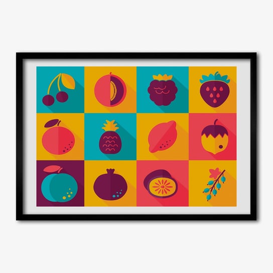 Obraz z ramką TULUP na ścianę Ikony owoców 70x50 cm cm Tulup