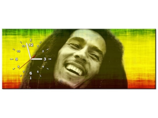 Obraz z zegarem, Bob Marley, 1 element, 100x40 cm Oobrazy