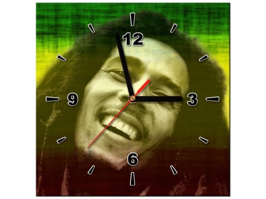 Obraz z zegarem, Bob Marley, 1 element, 30x30 cm Oobrazy