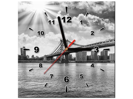 Obraz z zegarem, Brooklyn Nowy Jork, 30x30 cm Oobrazy