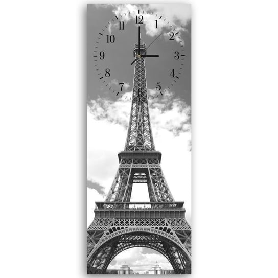 Obraz z zegarem CARO Wieża Eiffla, 40x118 cm Feeby