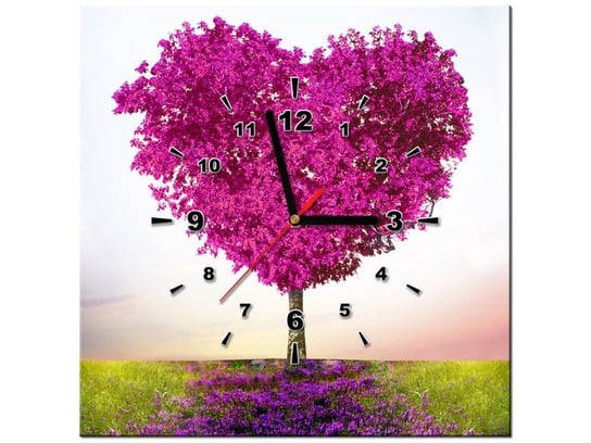 Obraz z zegarem, Drzewo miłości, 1 element, 40x40 cm Oobrazy