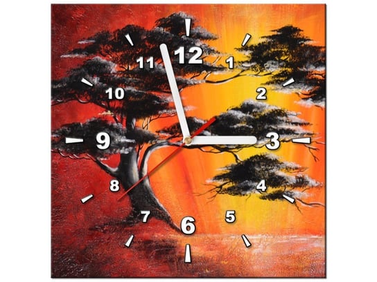 Obraz z zegarem, Drzewo w świetle księżyca, 30x30 cm Oobrazy