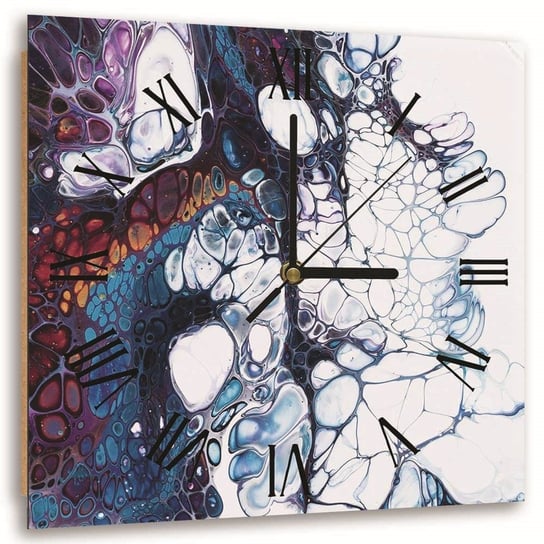 Obraz z zegarem FEEBY, Granatowy marmur, 60x60 cm Feeby
