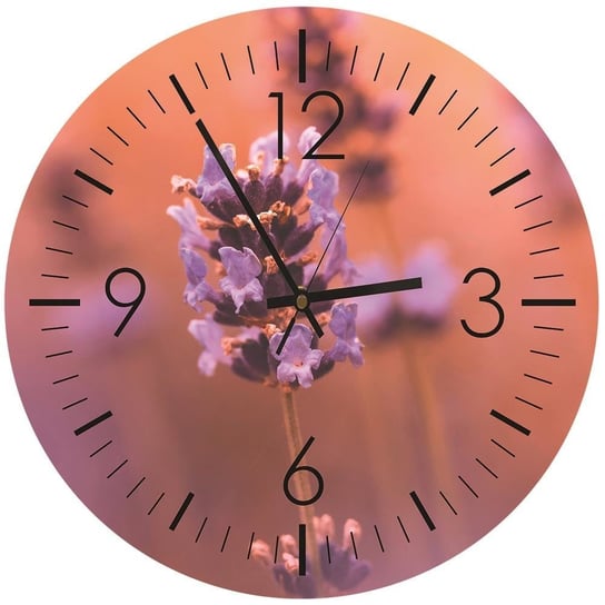 Obraz z zegarem FEEBY, Lawendowy czas, 60x60 cm Feeby
