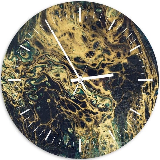 Obraz z zegarem FEEBY, Złoty marmur, 40x40 cm Feeby