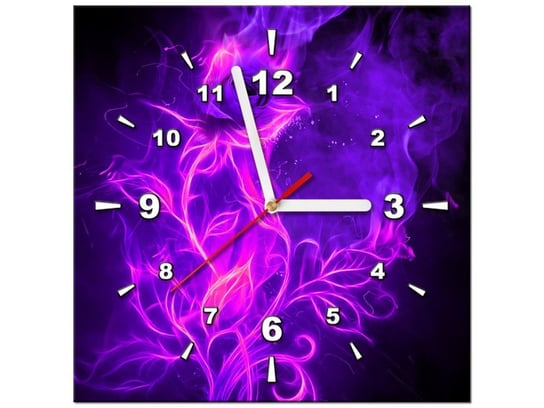 Obraz z zegarem, Fioletowa piękność, 1 element, 30x30 cm Oobrazy