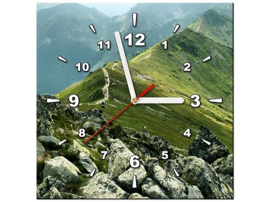 Obraz z zegarem, Główna grań Tatr pod stopami, 1 element, 30x30 cm Oobrazy