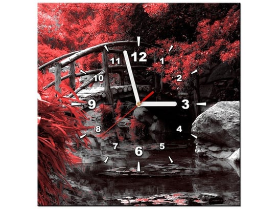 Obraz z zegarem, Japoński Ogród, 1 element, 40x40 cm Oobrazy