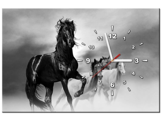 Obraz z zegarem, Koń, 60x40 cm Oobrazy
