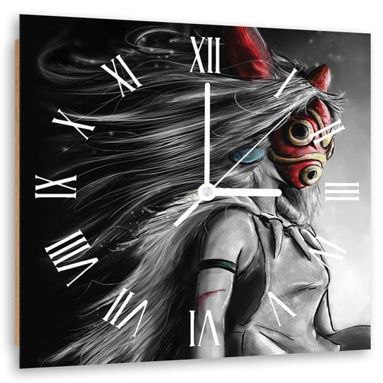 Obraz z zegarem, Księżniczka z anime - Zegar kwadratowy - 40x40 Feeby