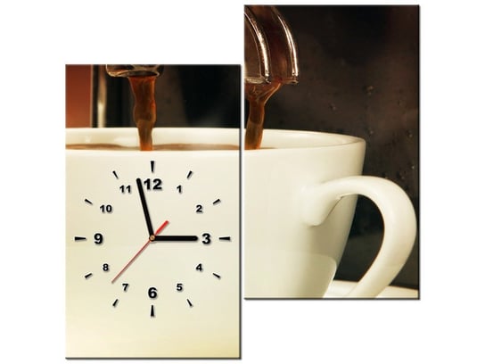 Obraz z zegarem, Mała czarna, 2 elementy, 60x60 cm Oobrazy