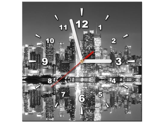 Obraz z zegarem, Manhattan nocą, 1 element, 30x30 cm Oobrazy