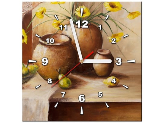 Obraz z zegarem, Martwa natura, 1 element, 30x30 cm Oobrazy