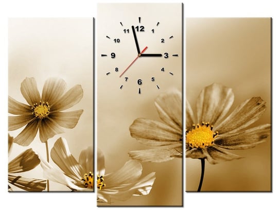 Obraz z zegarem, Miodowe środki, 3 elementy, 90x70 cm Oobrazy