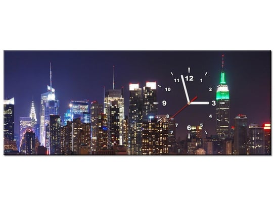 Obraz z zegarem, Nowy Jork, 1 element, 100x40 cm Oobrazy