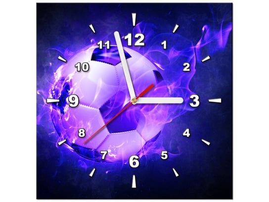 Obraz z zegarem, Płonąca piłka, 30x30 cm Oobrazy
