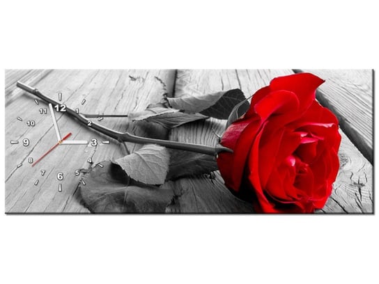 Obraz z zegarem, Róża, 100x40 cm Oobrazy