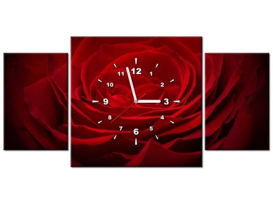 Obraz z zegarem, Róża dla ukochanej, 3 elementów, 80x40 cm Oobrazy