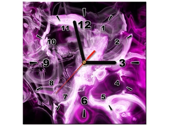 Obraz z zegarem, Wariacje, 30x30 cm, fioletowy Oobrazy