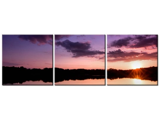 Obraz Zachód słońca, 3 elementy, 90x30 cm Oobrazy