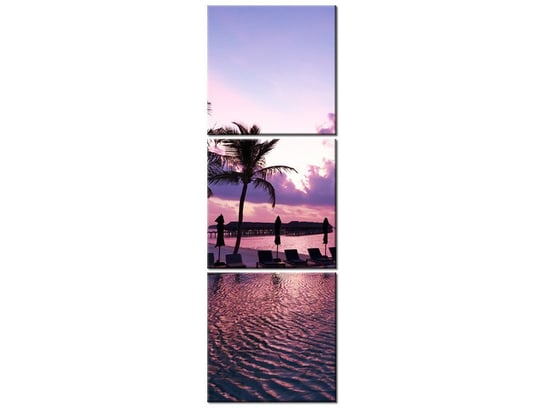 Obraz Zachód słońca na plaży na Malediwach, 3 elementy, 30x90 cm Oobrazy