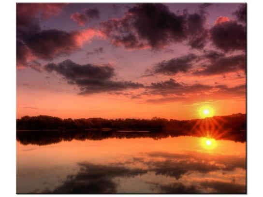 Obraz Zachód słońca nad jeziorem, 60x50 cm Oobrazy