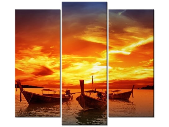 Obraz Zachód słońca nad Tajlandią, 3 elementy, 90x80 cm Oobrazy