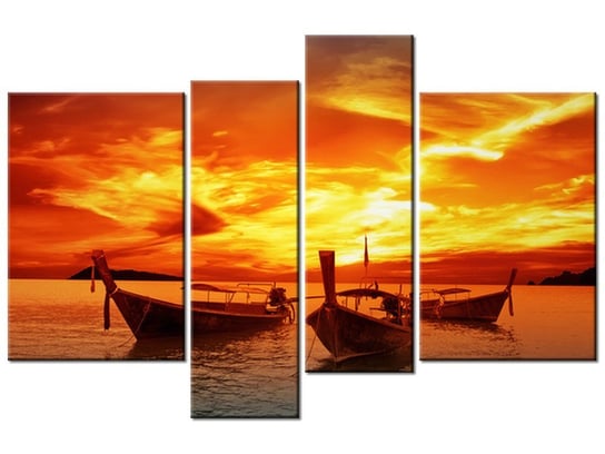 Obraz Zachód słońca nad Tajlandią, 4 elementy, 130x85 cm Oobrazy