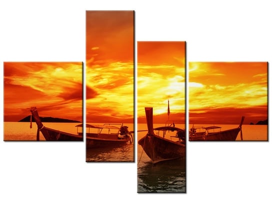 Obraz Zachód słońca nad Tajlandią, 4 elementy, 130x90 cm Oobrazy