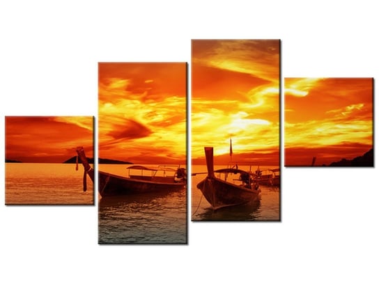 Obraz Zachód słońca nad Tajlandią, 4 elementy, 160x90 cm Oobrazy