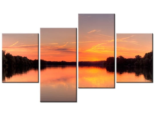 Obraz Zachodzące słońce, 4 elementy, 120x70 cm Oobrazy