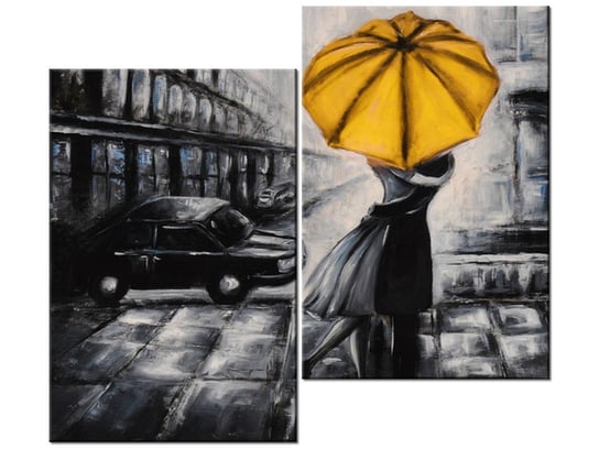 Obraz Zakochani i parasolka, 2 elementy, 80x70 cm Oobrazy