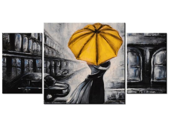 Obraz Zakochani i parasolka, 3 elementy, 80x40 cm Oobrazy